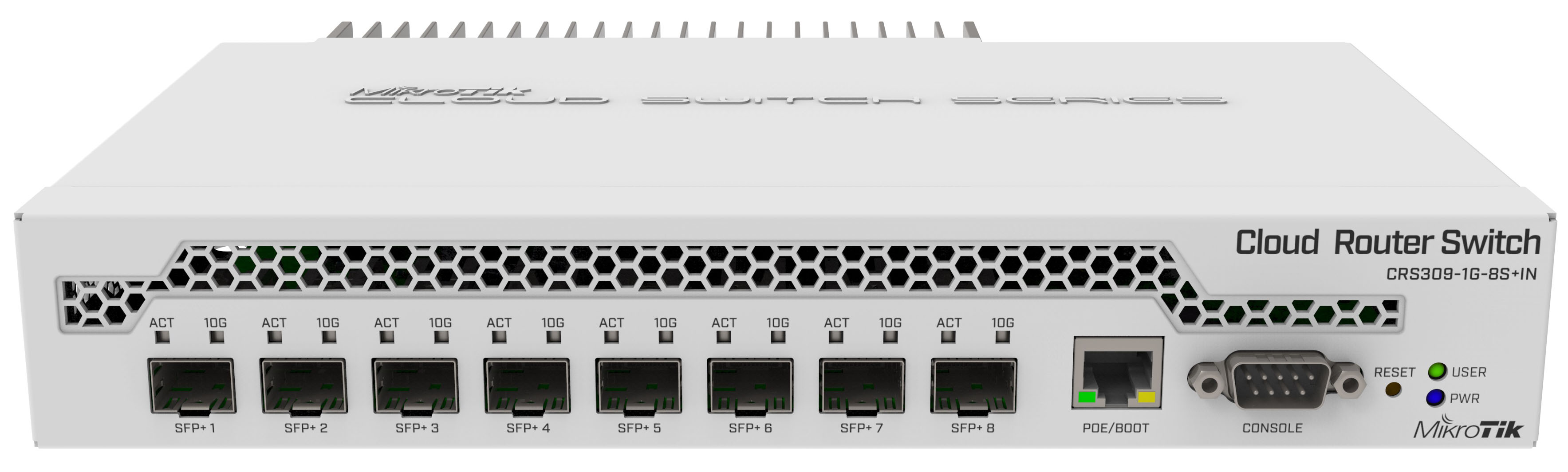 Комутатор керований MikroTik CRS309-1G-8S+IN (98DX8208 800 MHz CPU, 512 MB RAM, 16 MB FLASH, 8 x 10 Gbps SFP+)