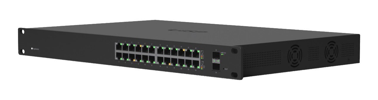Комутатор керований Ubiquiti EdgeSwitch ES-24-250W (24x10/100/1000Mbpsx, SFP/SFP+/QSFP+ speed: (2) 1000Mbps)