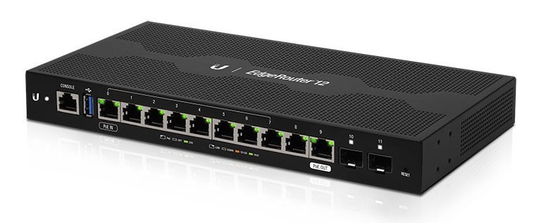 Маршрутизатор Ubiquiti EdgeRouter 12 ER-12 (10хGigabit RJ45, 2хGigabit SFP, 0-24V PoE input, 9-24V PoE passth)