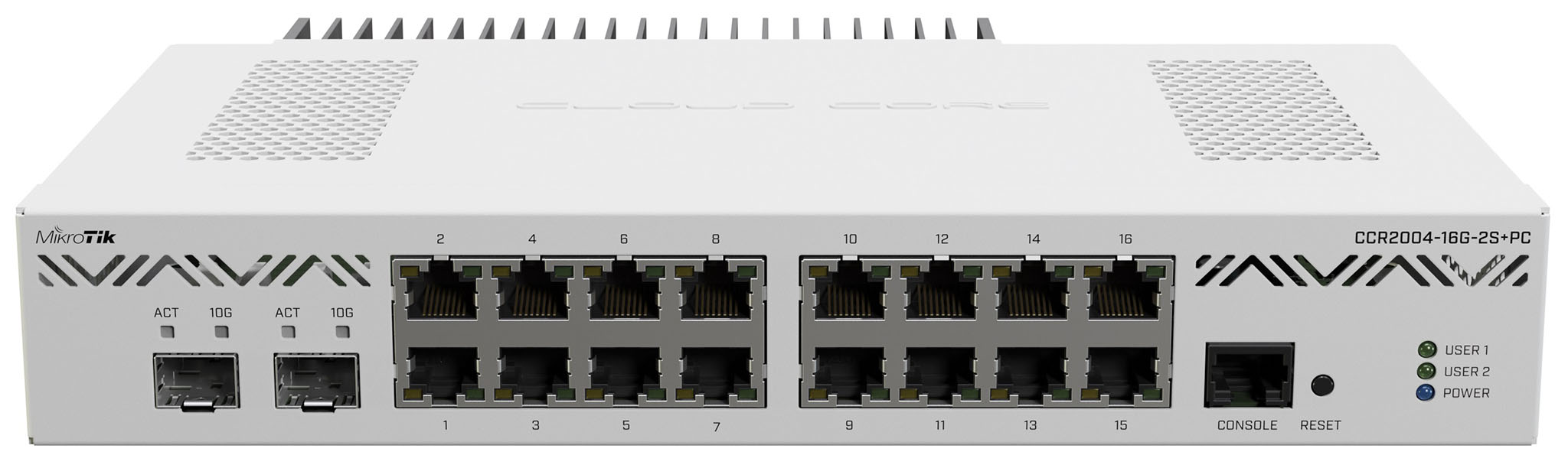 Маршрутизатор MikroTik CCR2004-16G-2S+PC (16) 10/100/1000 Ethernet, (2) SFP+