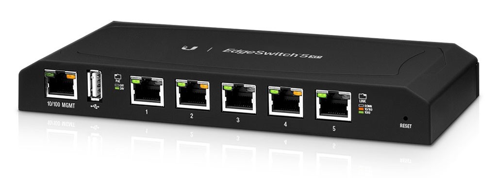 Комутатор керований Ubiquiti EdgeSwitch 5XP POE ((5) 10/100/1000, MIPS 24K, 400 MHz, 60 W)