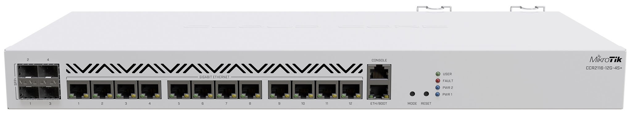 Маршрутизатор MikroTik Cloud Core Router 2116-12G-4S+ (13) 10/100/1000Mbps, (4) 1G/10Gbps (CCR2116-12G-4S+)