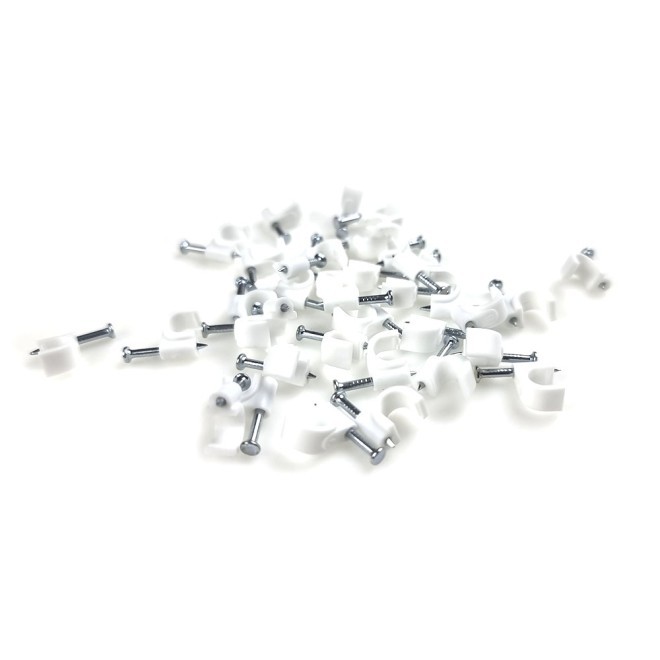 Скоби для кріплення кабеля Voltronic 01612 Білі, 7мм, 100 шт/уп