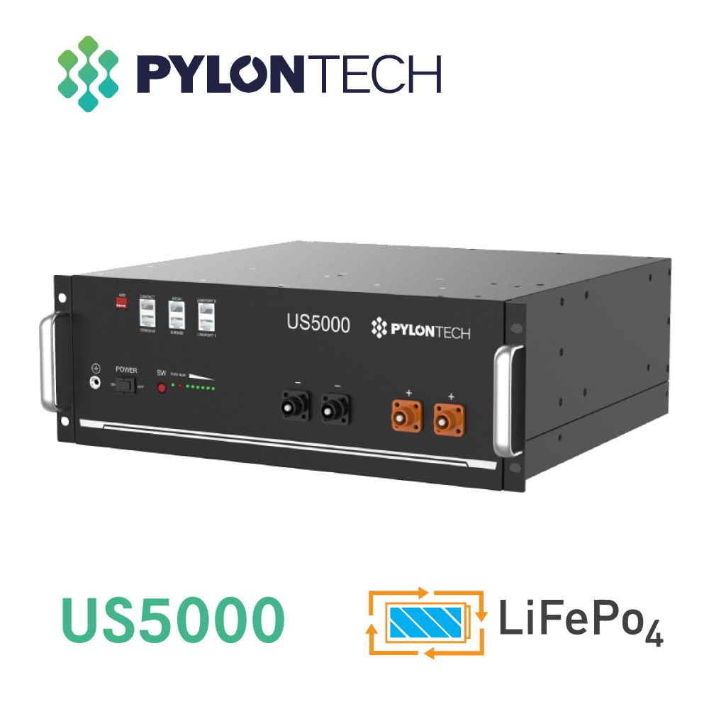Батарея LiFePO4 Pylontech US5000 48В, 100 Аг, LiFePO4. BMS, 15S, RS232/RS485/CAN, 19" Rack--mounted