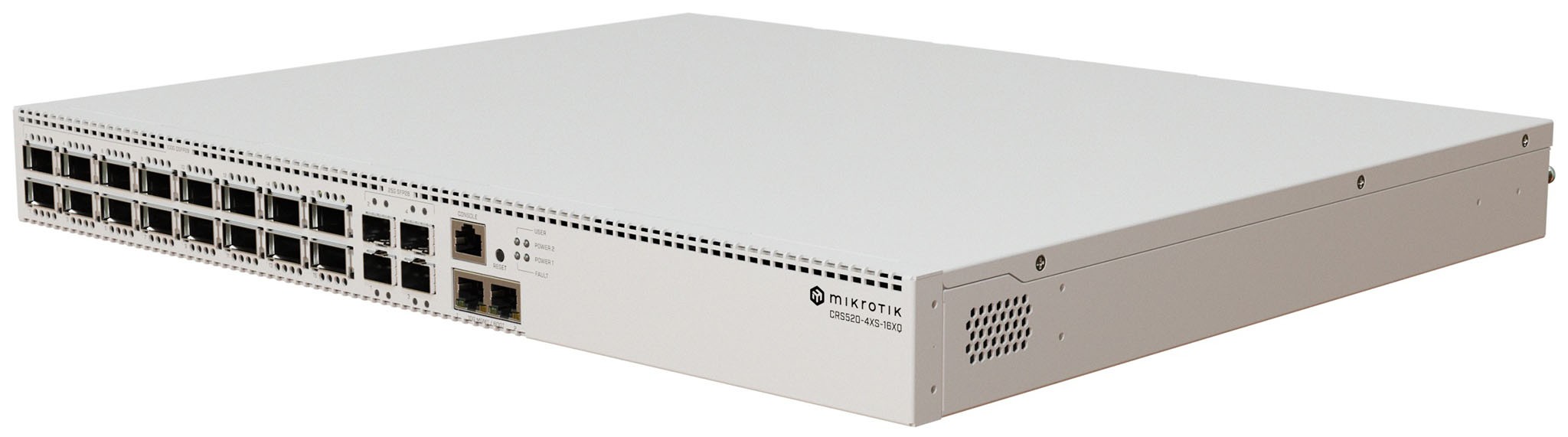 Комутатор керований MikroTik CRS520-4XS-16XQ-RM AL52400 2GHz CPU, 2x 1G/2.5G/5G/10G, 4x 25G, 16x 100G