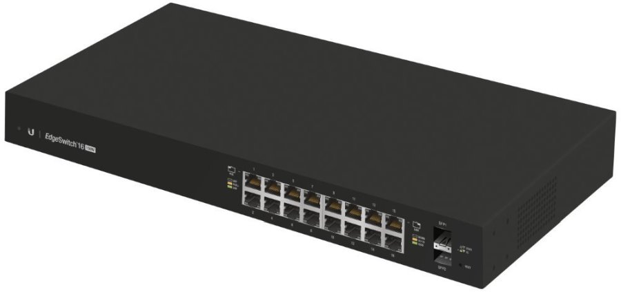 Комутатор керований Ubiquiti EdgeSwitch ES-16-150W (16х 10/100/1000 Mbps RJ45, 2 х 1 Gbps SFP)
