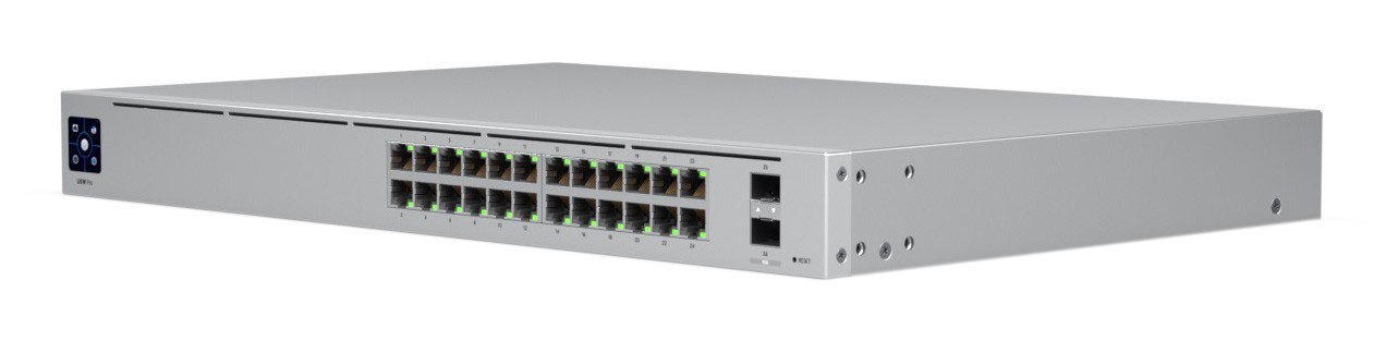 Комутатор Ubiquiti UniFi Switch USW-Pro-24 (24) 10/100/1000Mbps, (2) 1G/10Gbps, 230V, UniFi SmartPower RPS