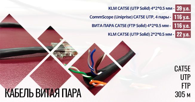 Снижена цена на кабель витая пара | romsat.ua