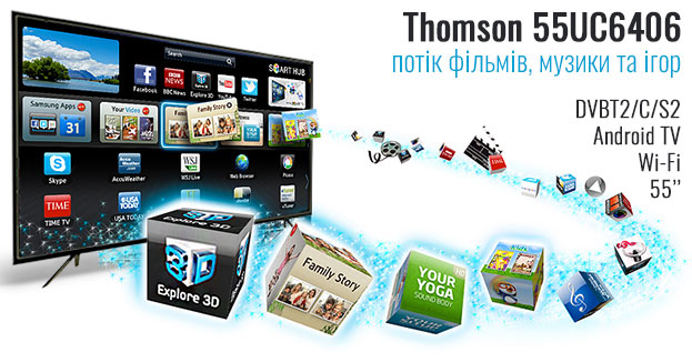 телевізор Thomson 55UC6406 з діагоналлю екрана 55 дюймів і Android TV вже в продажу | romsat.ua