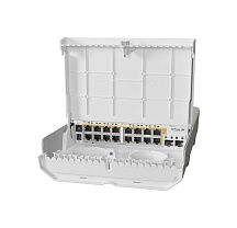Комутатор MikroTik netPower 16P CRS318-16P-2S+OUT ((16) 10/100/1000Mbps, (2) 10Gbps, PoE-Out (only))