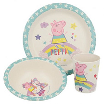 Набір посуду Опис моделі Stor Peppa Pig - Magical Bamboo 3 Pcs Set With Rim Набір посуду Опис моделі Stor Peppa Pig - Magical Bamboo 3 Pcs Set With Rim